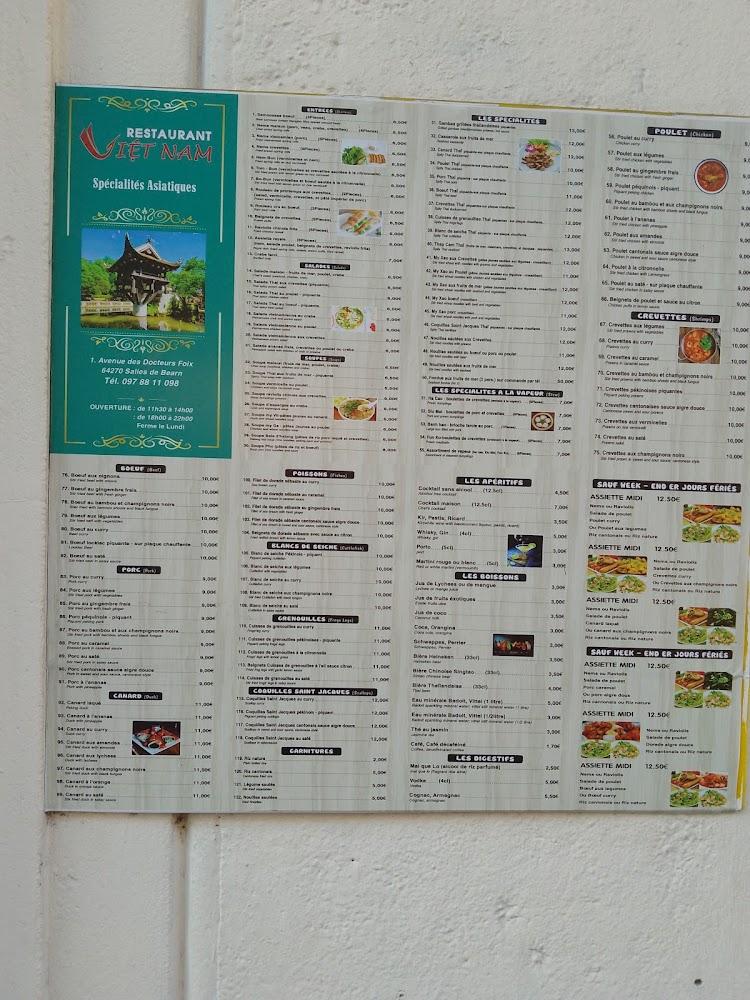 VIET NAM RESTAURANT - Menu Image 1